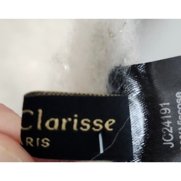 Jade &Clarisse Paris Beige Fringe Scarf 100% Viscose Soft Sparkle Wrap 76x16 - Picture 6 of 10